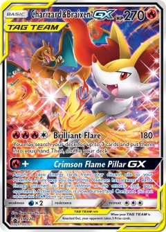 Charizard & Braixen-GX Promo card from Sun & Moon Black Star Promos