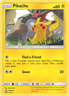 Pikachu Promo card from Sun & Moon Black Star Promos