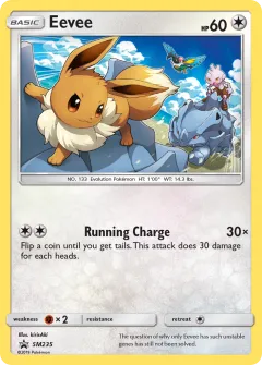 Eevee Promo card from Sun & Moon Black Star Promos