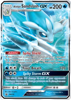 Alolan Sandslash-GX Promo card from Sun & Moon Black Star Promos