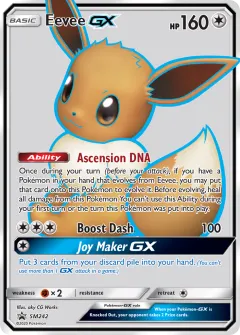 Eevee-GX Promo card from Sun & Moon Black Star Promos