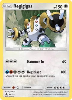 Regigigas Promo card from Sun & Moon Black Star Promos