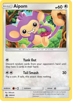 Aipom Promo card from Sun & Moon Black Star Promos
