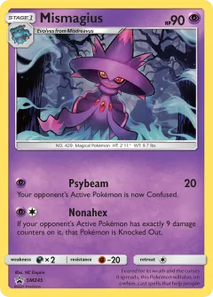 Mismagius Promo card from Sun & Moon Black Star Promos