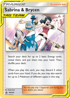 Sabrina & Brycen Promo card from Sun & Moon Black Star Promos
