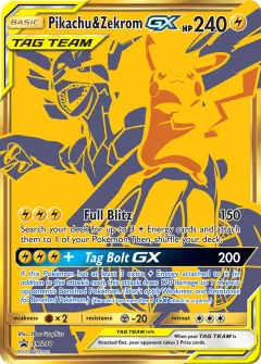 Pikachu & Zekrom-GX Promo card from Sun & Moon Black Star Promos