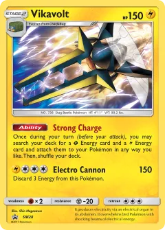 Vikavolt Promo card from Sun & Moon Black Star Promos