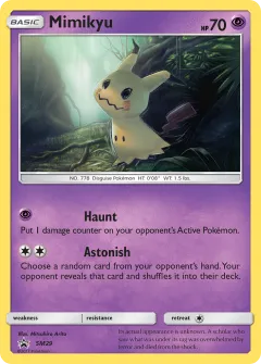 Mimikyu Promo card from Sun & Moon Black Star Promos