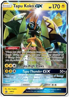 Tapu Koko-GX Promo card from Sun & Moon Black Star Promos