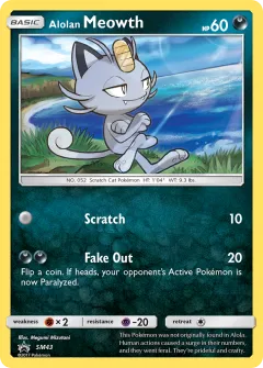 Alolan Meowth Promo card from Sun & Moon Black Star Promos