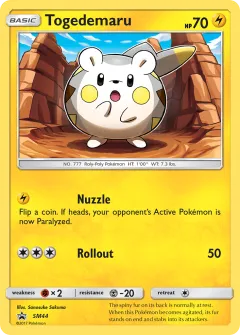 Togedemaru Promo card from Sun & Moon Black Star Promos