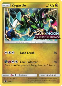 Zygarde Promo card from Sun & Moon Black Star Promos