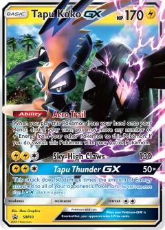 Tapu Koko-GX Promo card from Sun & Moon Black Star Promos