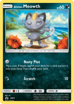 Alolan Meowth Promo card from Sun & Moon Black Star Promos