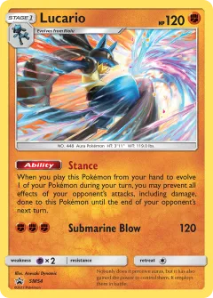 Lucario Promo card from Sun & Moon Black Star Promos