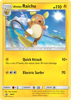 Alolan Raichu Promo card from Sun & Moon Black Star Promos