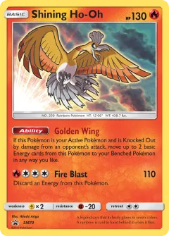 Shining Ho-Oh Promo card from Sun & Moon Black Star Promos