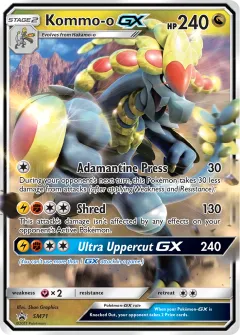 Kommo-o-GX Promo card from Sun & Moon Black Star Promos