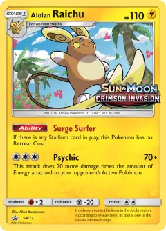 Alolan Raichu Promo card from Sun & Moon Black Star Promos