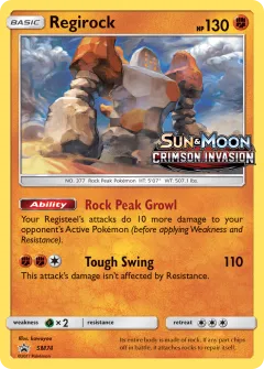 Regirock Promo card from Sun & Moon Black Star Promos