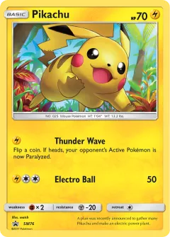 Pikachu Promo card from Sun & Moon Black Star Promos