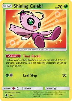 Shining Celebi Promo card from Sun & Moon Black Star Promos