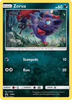 Zorua Promo card from Sun & Moon Black Star Promos