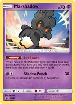 Marshadow Promo card from Sun & Moon Black Star Promos