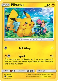 Pikachu Promo card from Sun & Moon Black Star Promos