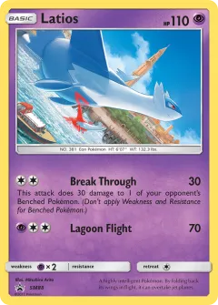 Latios Promo card from Sun & Moon Black Star Promos