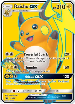 Raichu-GX Promo card from Sun & Moon Black Star Promos