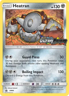 Heatran Promo card from Sun & Moon Black Star Promos