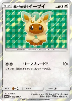Poncho-wearing Eevee Promo card from Sun & Moon Promos