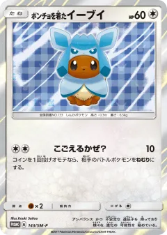 Poncho-wearing Eevee Promo card from Sun & Moon Promos