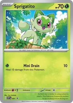 Sprigatito Promo card from Scarlet & Violet Black Star Promos