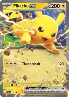 Pikachu ex Promo card from Scarlet & Violet Black Star Promos