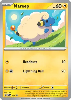 Mareep Promo card from Scarlet & Violet Black Star Promos