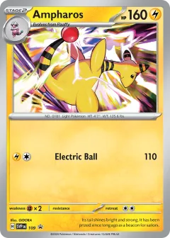 Ampharos Promo card from Scarlet & Violet Black Star Promos