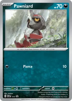 Pawniard Promo card from Scarlet & Violet Black Star Promos