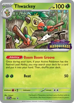 Thwackey Promo card from Scarlet & Violet Black Star Promos