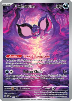 Pecharunt Promo card from Scarlet & Violet Black Star Promos