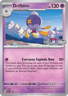 Drifblim Promo card from Scarlet & Violet Black Star Promos