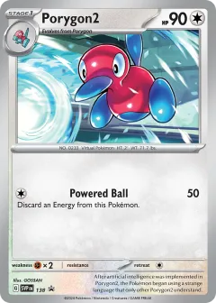 Porygon2 Promo card from Scarlet & Violet Black Star Promos