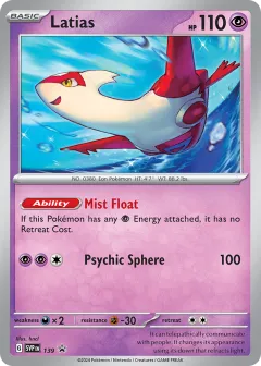 Latias Promo card from Scarlet & Violet Black Star Promos