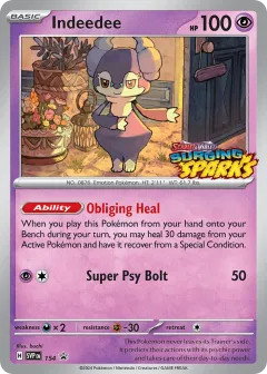 Indeedee Promo card from Scarlet & Violet Black Star Promos