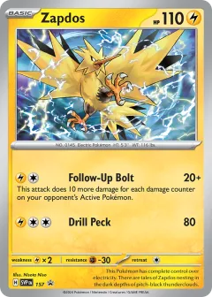 Zapdos Promo card from Scarlet & Violet Black Star Promos