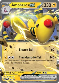 Ampharos ex Promo card from Scarlet & Violet Black Star Promos