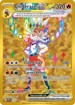 Cinderace ex Promo card from Scarlet & Violet Black Star Promos