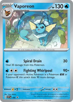 Vaporeon Promo card from Scarlet & Violet Black Star Promos