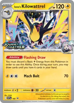 Iono's Kilowattrel Promo card from Scarlet & Violet Black Star Promos
